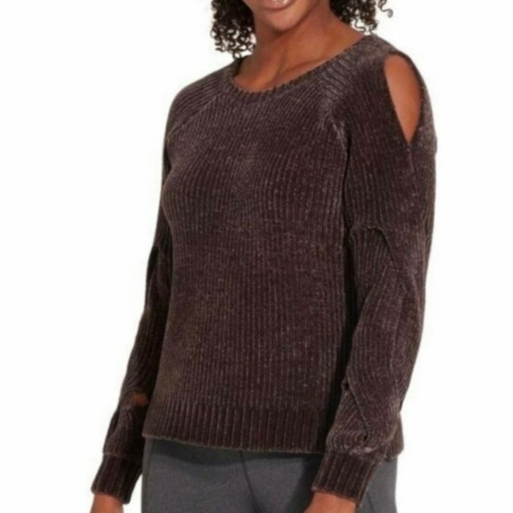 CALIA by CARRIE UNDERWOOD Effortless Chenille Sweater Plum NWT XS